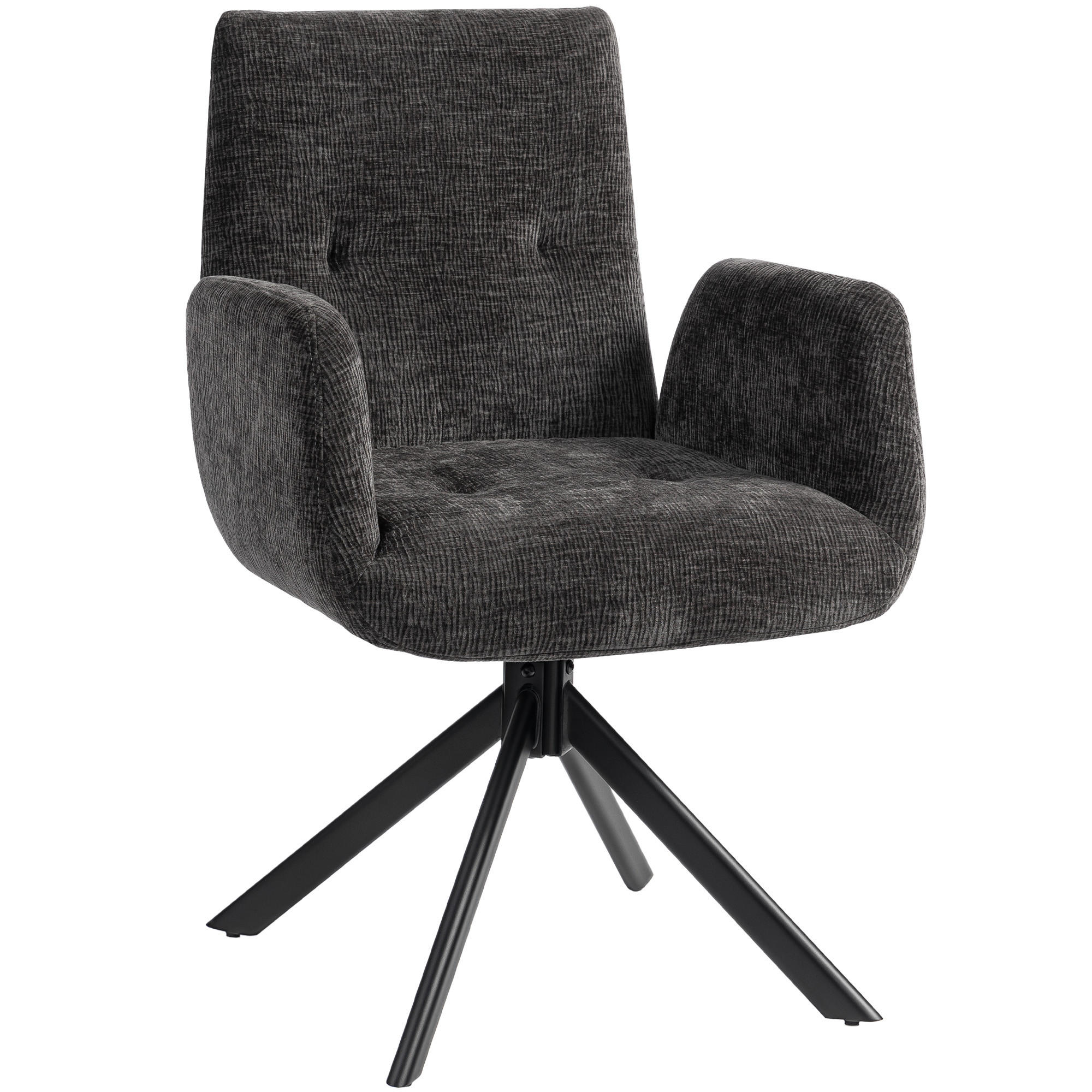 ARMLEHNSTUHL Schwarz 60.0/61.0/88.0 cm - Schwarz, Textil (61/88/60cm)