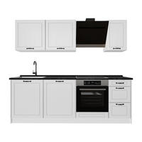 KUCHYNKA R-Line, Biely vidiecky dom/biely, 220 cm antrasiitti työtaso - biela, kompozitné drevo (220/81.6/60cm) - Vicco