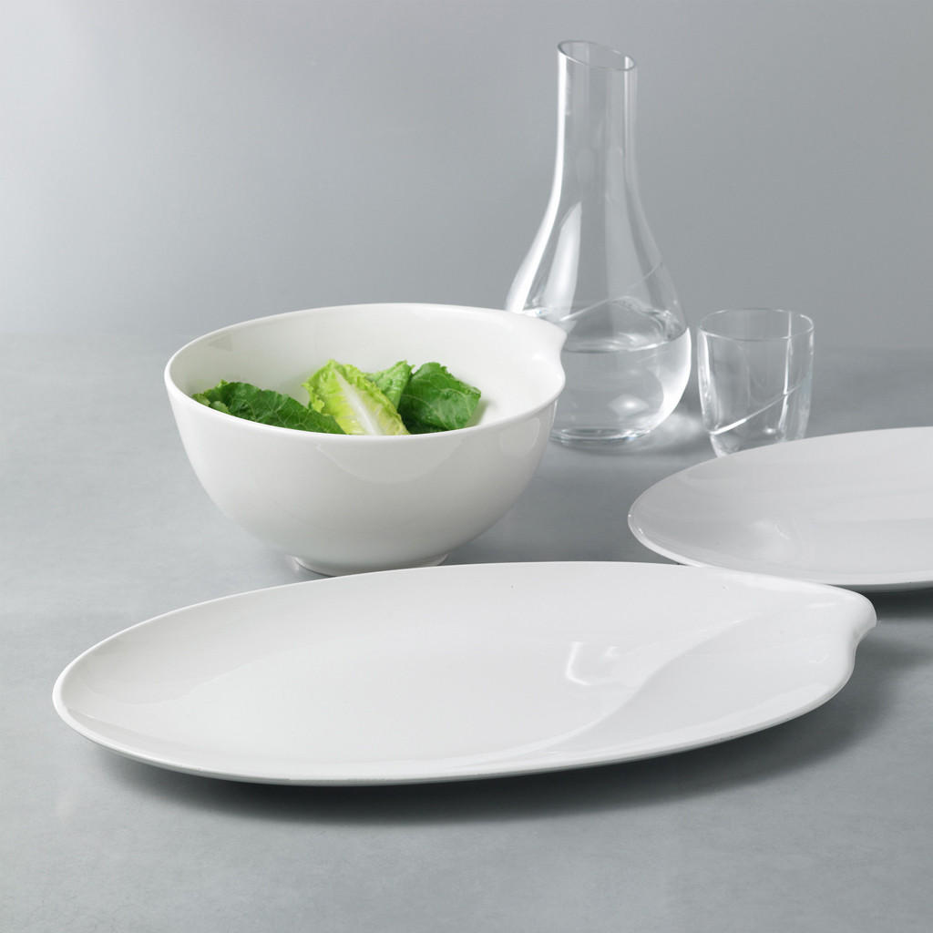 PLATTE OVAL Flow weiß 35 x 24 x 4 cm - Weiß, Keramik (24/4/35cm) - Villeroy & Boch