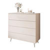 KOMMODE AURA KASCHMIR 4S mit Schubladen Silberne Beine - Kaschmir/Silberfarben, Holzwerkstoff (95/90/40cm) - Lookway