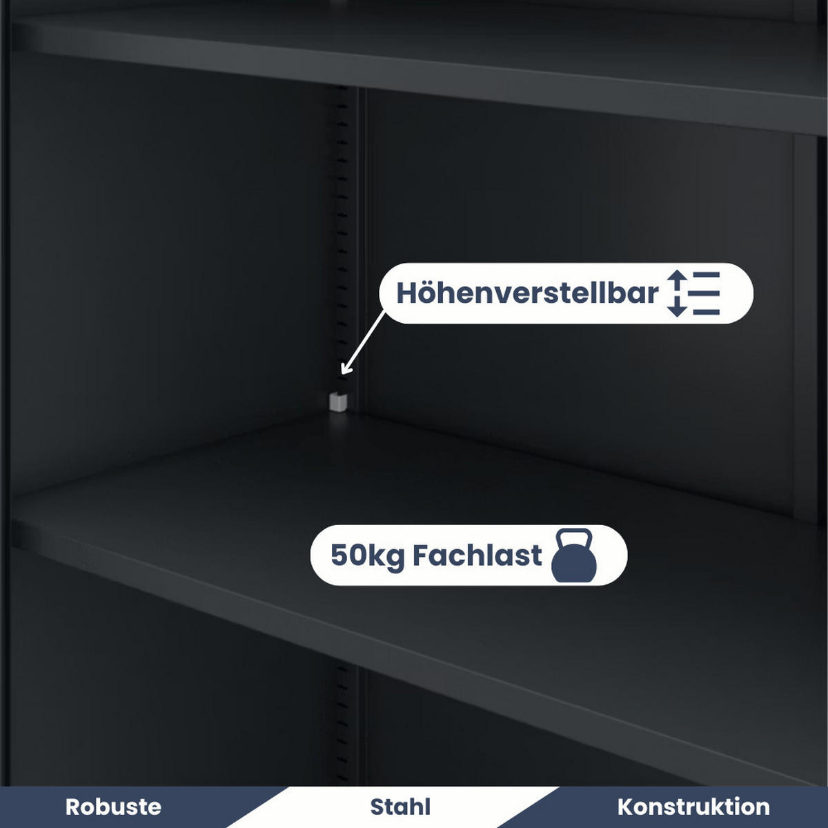 METALLSCHRANK abschließbar ODIS mit Zahlenschloss 185x90x40cm Anthrazit - Anthrazit, Metall (90/185/40cm) - DELUKE