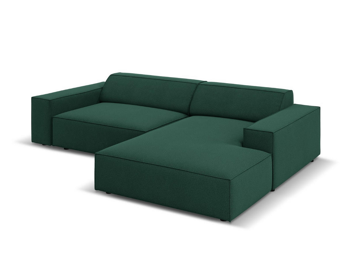 MODULARES-ECKSOFA rechts Jodie aus strukturiertem Stoff grün 3 Sitzplätze - Grün, Textil (166/224cm) - Micadoni