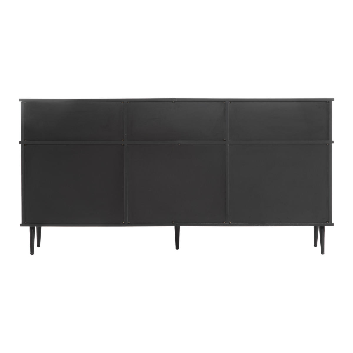 SIDEBOARD DE-37866 mit 4 Schiebetüren und 1 Schublade Eiche/Schwarz - Schwarz/Naturfarben, Holzwerkstoff (160/80/40cm) - ComfortXL