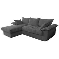 ECKSOFA DAMETO Grau Cord - Schwarz/Grau, Kunststoff/Textil (266/174cm) - KAWOLA