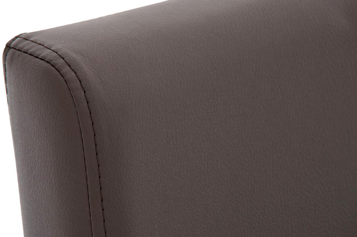 BARHOCKER Lederlook Braun - Edelstahlfarben/Braun, Textil/Metall (42/104/48cm) - CLP