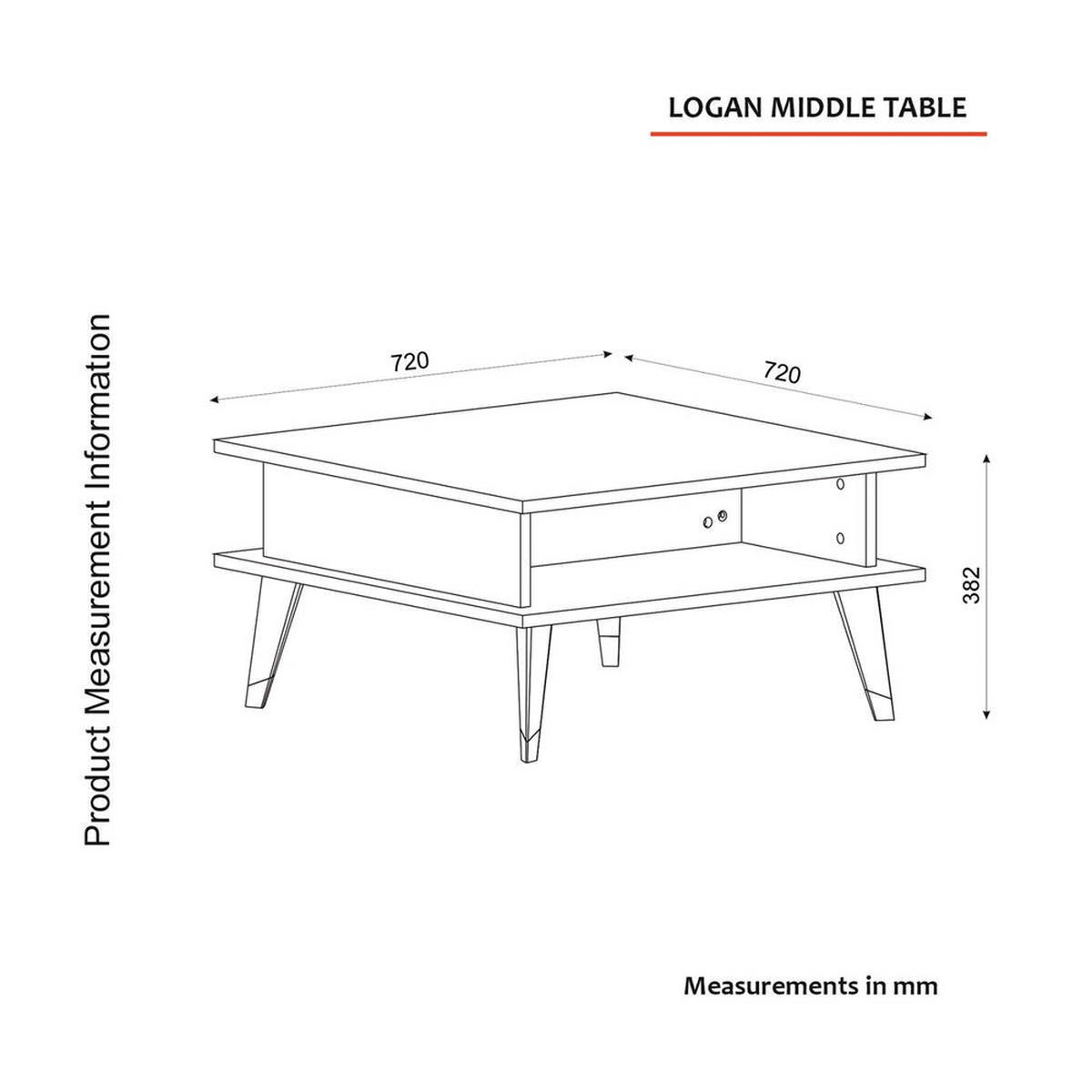 COUCHTISCH Logan Walnuss Grau - Walnussfarben/Schwarz, Holzwerkstoff/Kunststoff (72/72/38cm) - moebel17