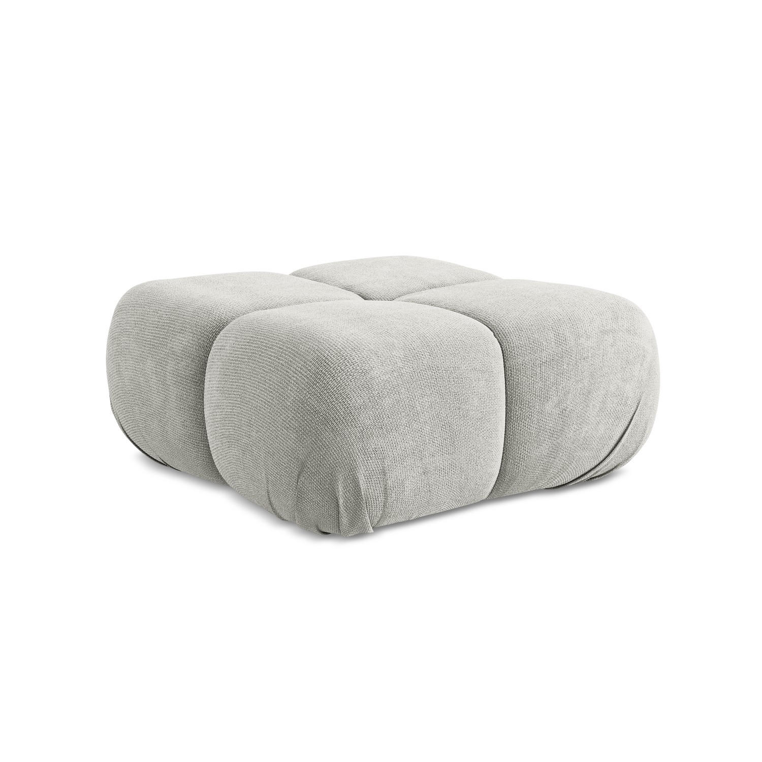 POUF Chenille Stoff Grau - Hellgrau/Schwarz, Kunststoff/Textil (95/41/95cm) - LaMiaSofa