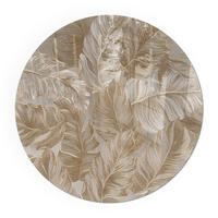 GLASPLATTE für Kamin Ø 90 cm - Beige, Glas (90/90/0.4cm) - TULUP