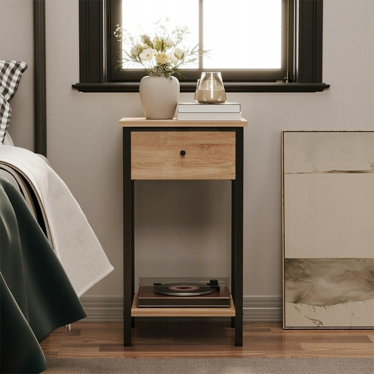 NACHTTISCH, Hellbraun, 38/51/28 cm - Braun, Holz (38/51/28cm)