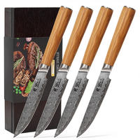 STEAKMESSERSET 4-tlg. 12,5 cm - Braun, Metall - Wakoli