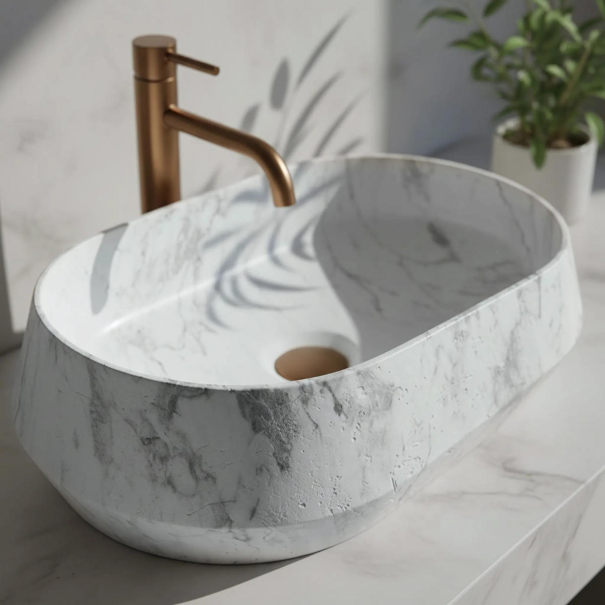 AUFSATZWASCHBECKEN Rea Zoe Dune - Grau, Kunststoff (38/17/59cm) - REA