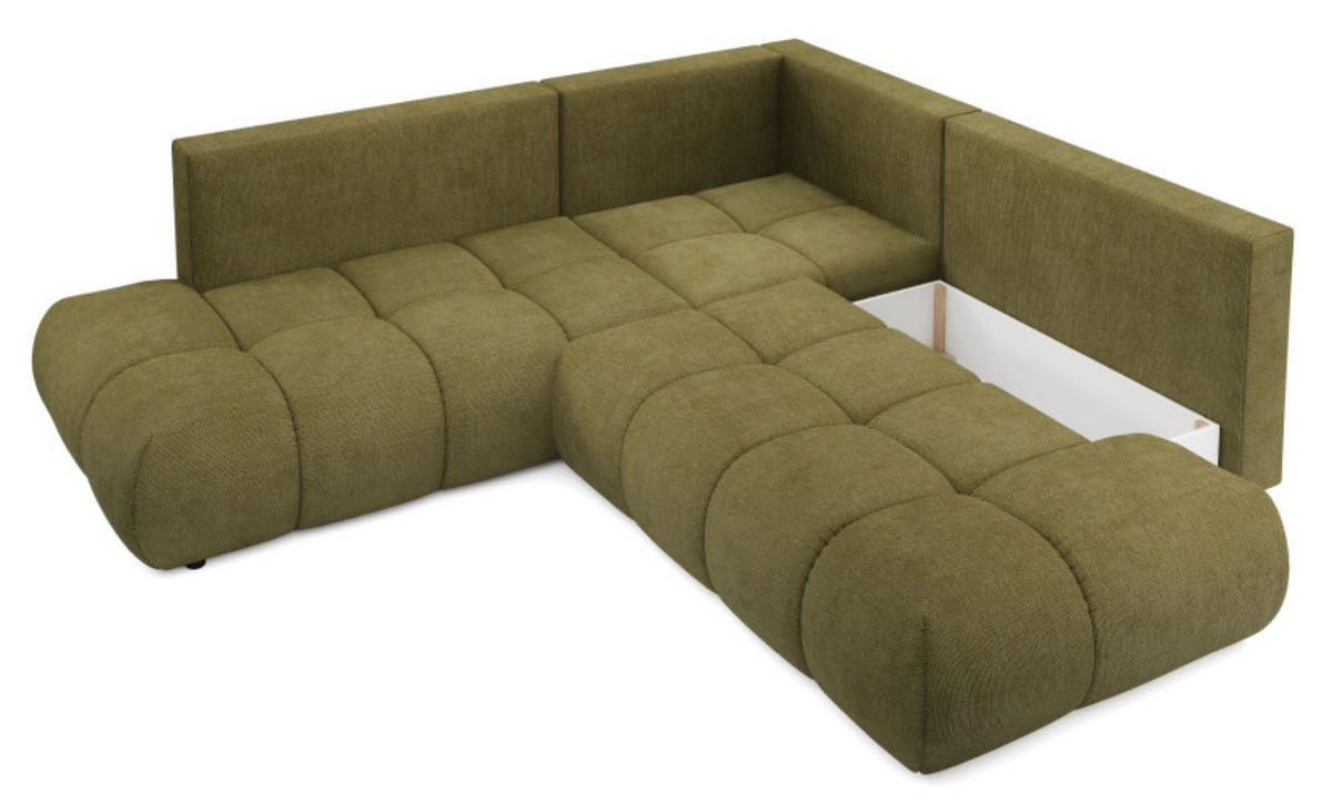 ECKSOFA Grün SOHI Flow 12 Ausziehbar Mit Schlaffunktion - Grün, Textil (266.5/266.5cm) - Sepro Meble