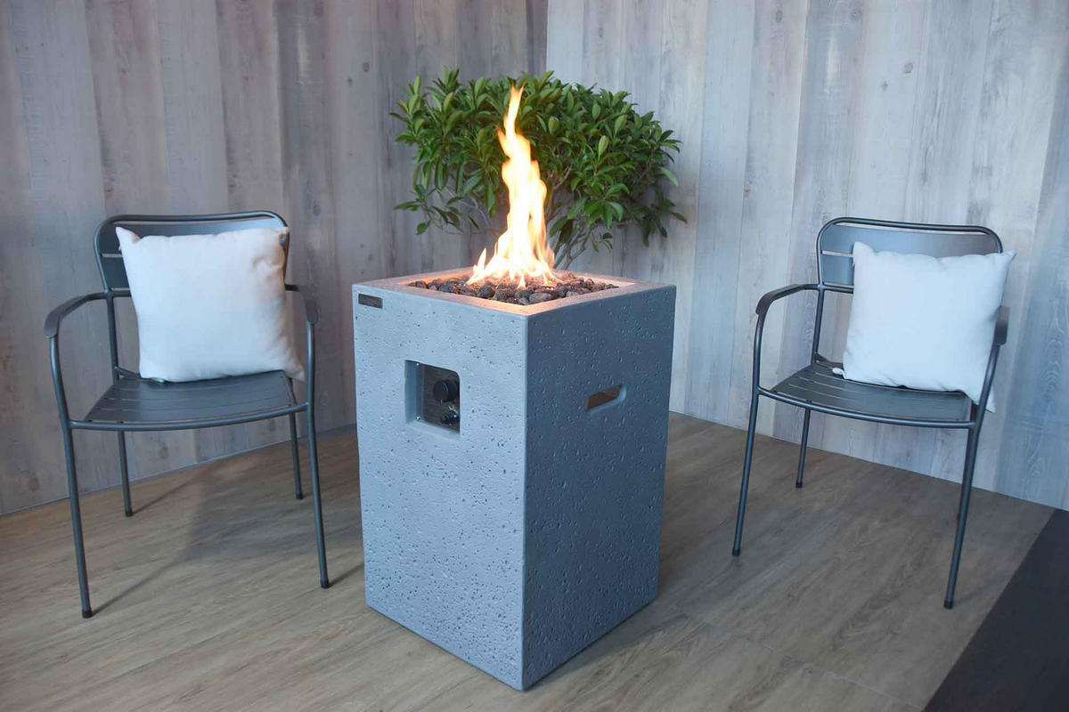 FEUERSTELLE Kelut in Naturstein-Optik grau aus Faserbeton - Grau, Stein (52/78/52cm) - Elementi