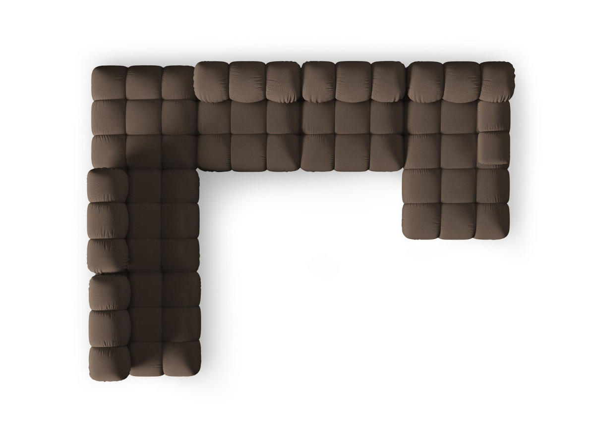 PANORAMASOFA modular links Bellis aus 3D-Stoff braun 7 Sitzplätze - Braun, Textil (282/70/376cm) - Micadoni