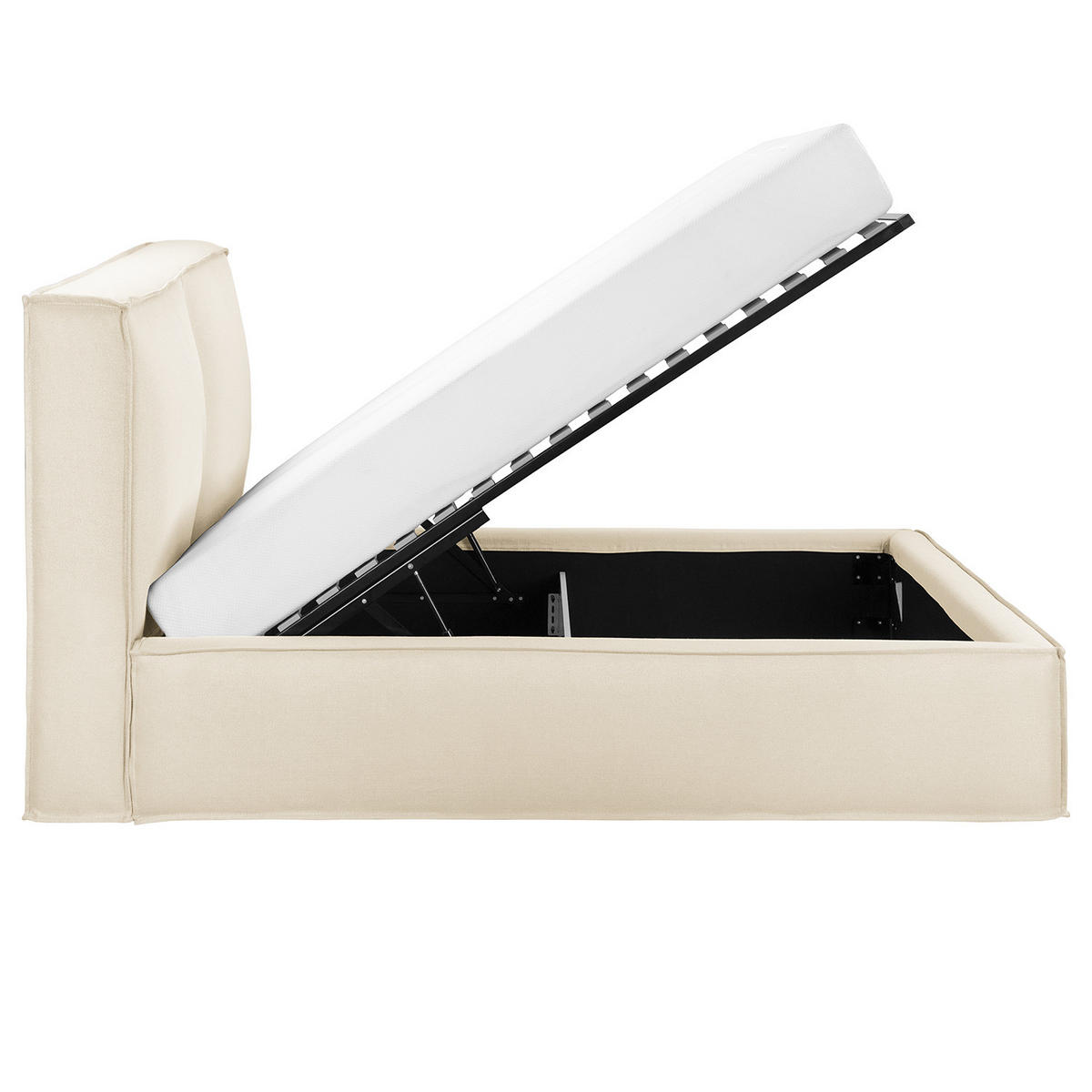 POLSTERBETT - Creme, Textil (180/200cm) - home24