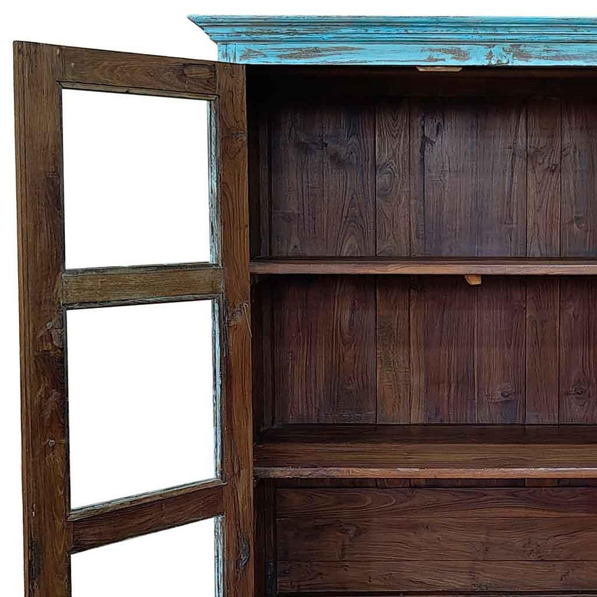 VITRINE aus Holz, 110x40x45cm - Blau, Holz (110/180/45cm) - Wanderlust