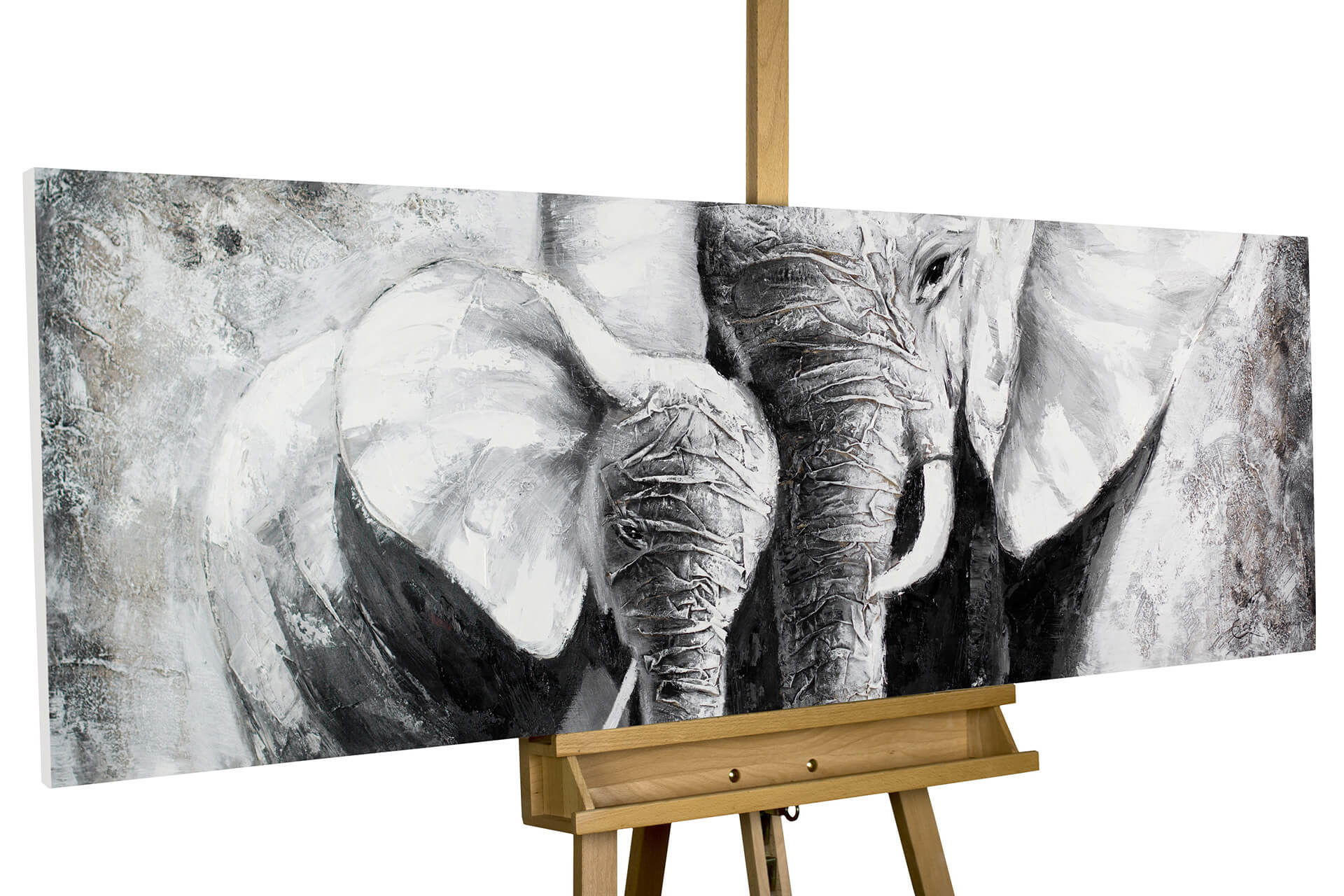 KUNSTLOFT RUČNĚ MALOVANÝ AKRYLOVÝ OBRAZ ŠEDÝ, 150/50 CM