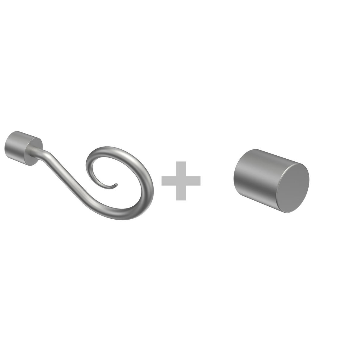 GARDINENSTANGE / TELESKOPSTANGE Hera Helix 160-300 cm, 2-läufig, 16/13 mm Ø Silbergrau - Silberfarben/Alufarben, Kunststoff/Metall (300cm) - INTERDECO