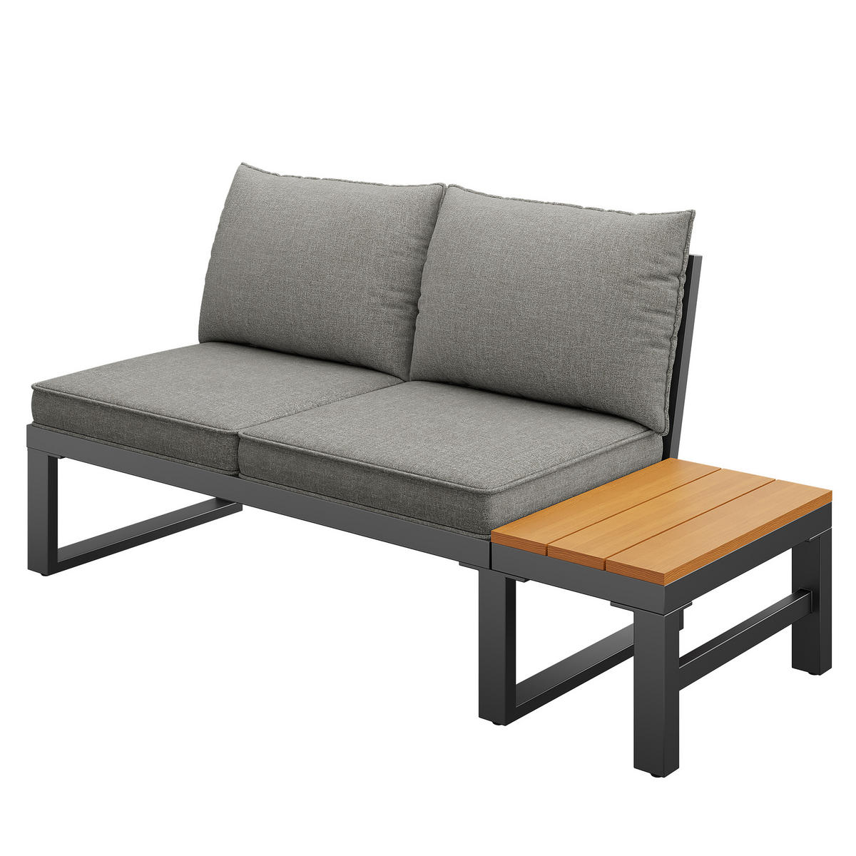 GARTENSETS aus Eisen Grau mit modularer Sitzgruppe im X-Design - Grau, Metall - Modfu