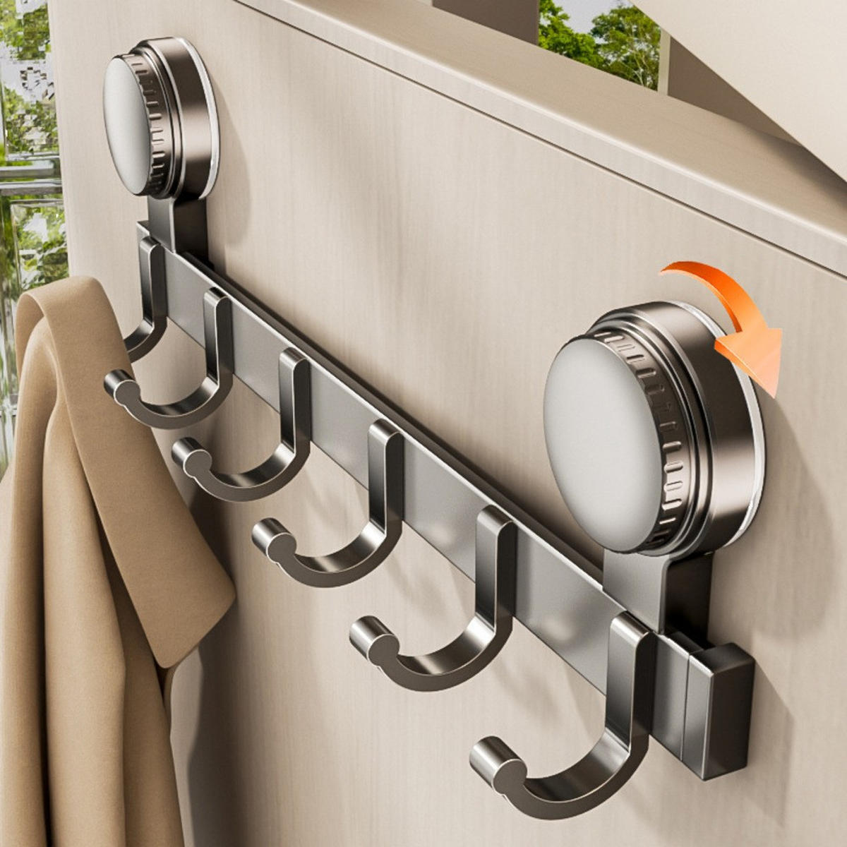 HAKENLEISTE, Weltraum-Aluminium + ABS, grau, Ohne Bohren，44.5 × 11.5 cm - Grau, Metall (11.5/4.5/44.5cm) - Weltevree