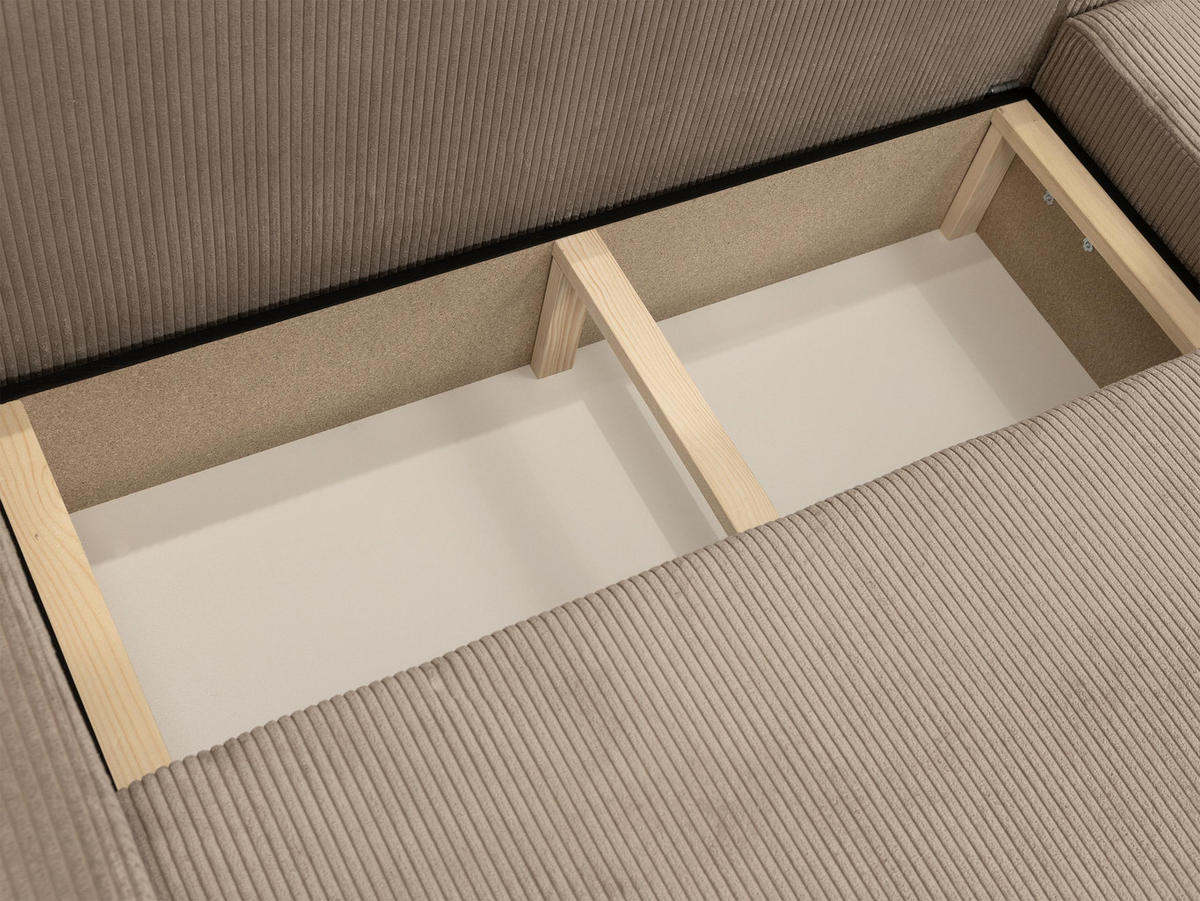 ECKSOFA Piano L Cord - Schwarz/Naturfarben, Holz/Kunststoff (274/145cm) - MIRJAN24