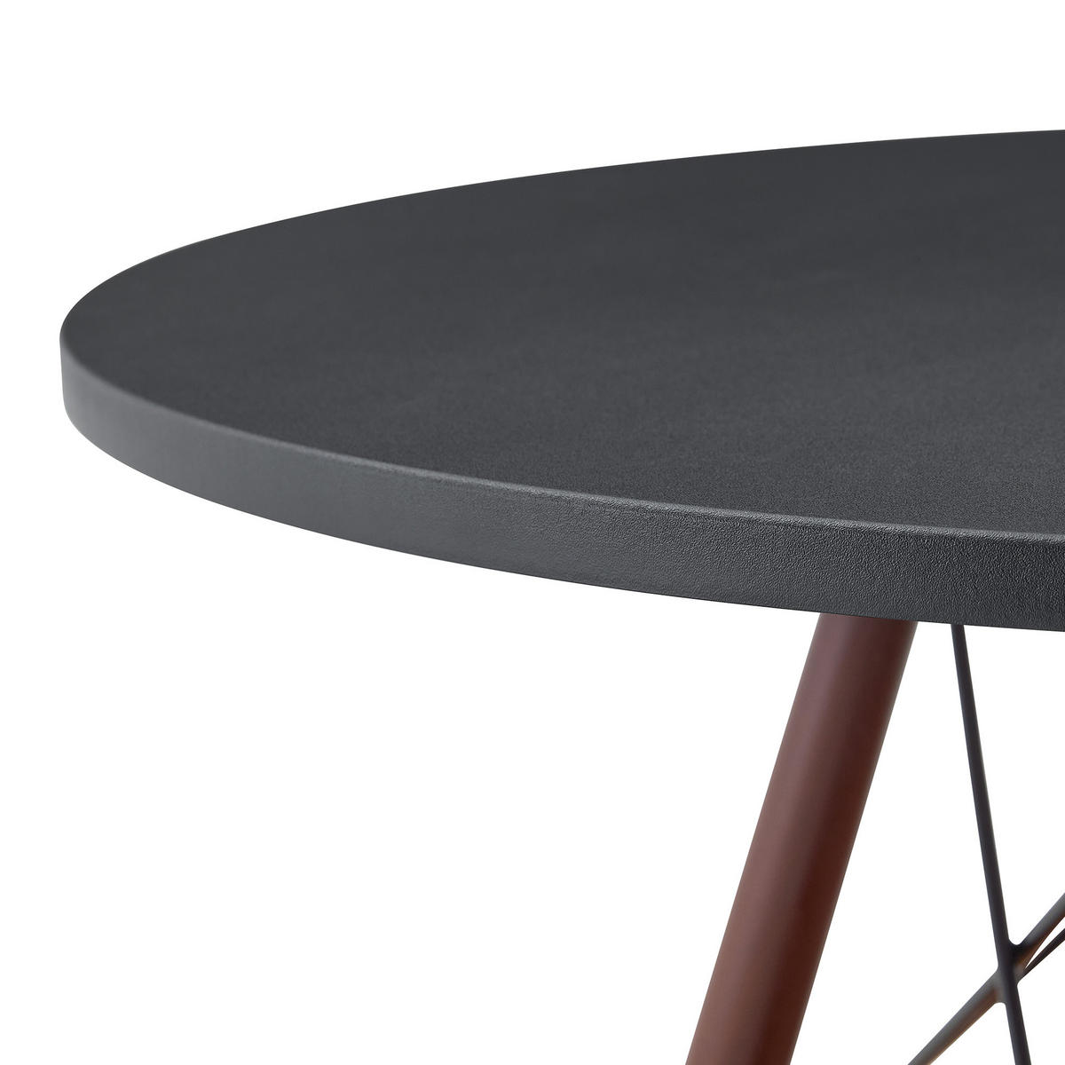 ESSTISCH in Eichefarben|Schwarz Küchentisch mit MDF-Tischplatte, Massivholzbeinen und geflochtener Ablage, B80/T80/H71.5cm - Eichefarben/Schwarz, Holzwerkstoff/Metall (80/80/71.5cm) - STILVORA