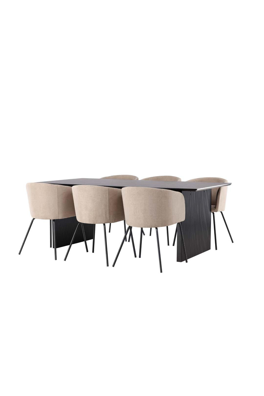 TISCHGRUPPE Schwarz - Schwarz, Holzwerkstoff (100/75/200cm) - ebuy24