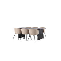 TISCHGRUPPE Schwarz - Schwarz, Holzwerkstoff (100/75/200cm) - ebuy24