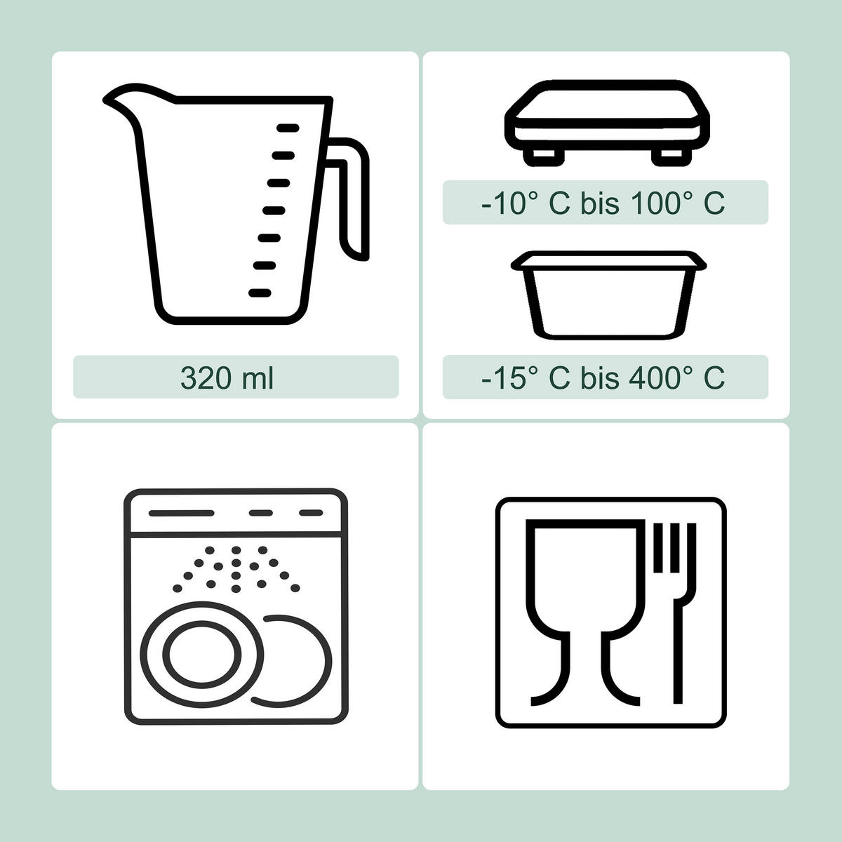 GLASBEHÄLTER-SET - Transparent, Glas/Kunststoff (12/6/12cm) - Relaxdays