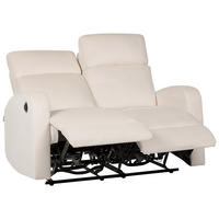 2-SITZER-SOFA Samtstoff creme elektrisch verstellbar Verdal - Weiß, Textil (128/102/73cm) - Beliani