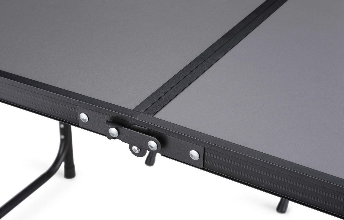 GARTENSET Tisch und 4 Stühlen, 120/60 cm, Höhenverstellbar - Schwarz, Metall - Outtec