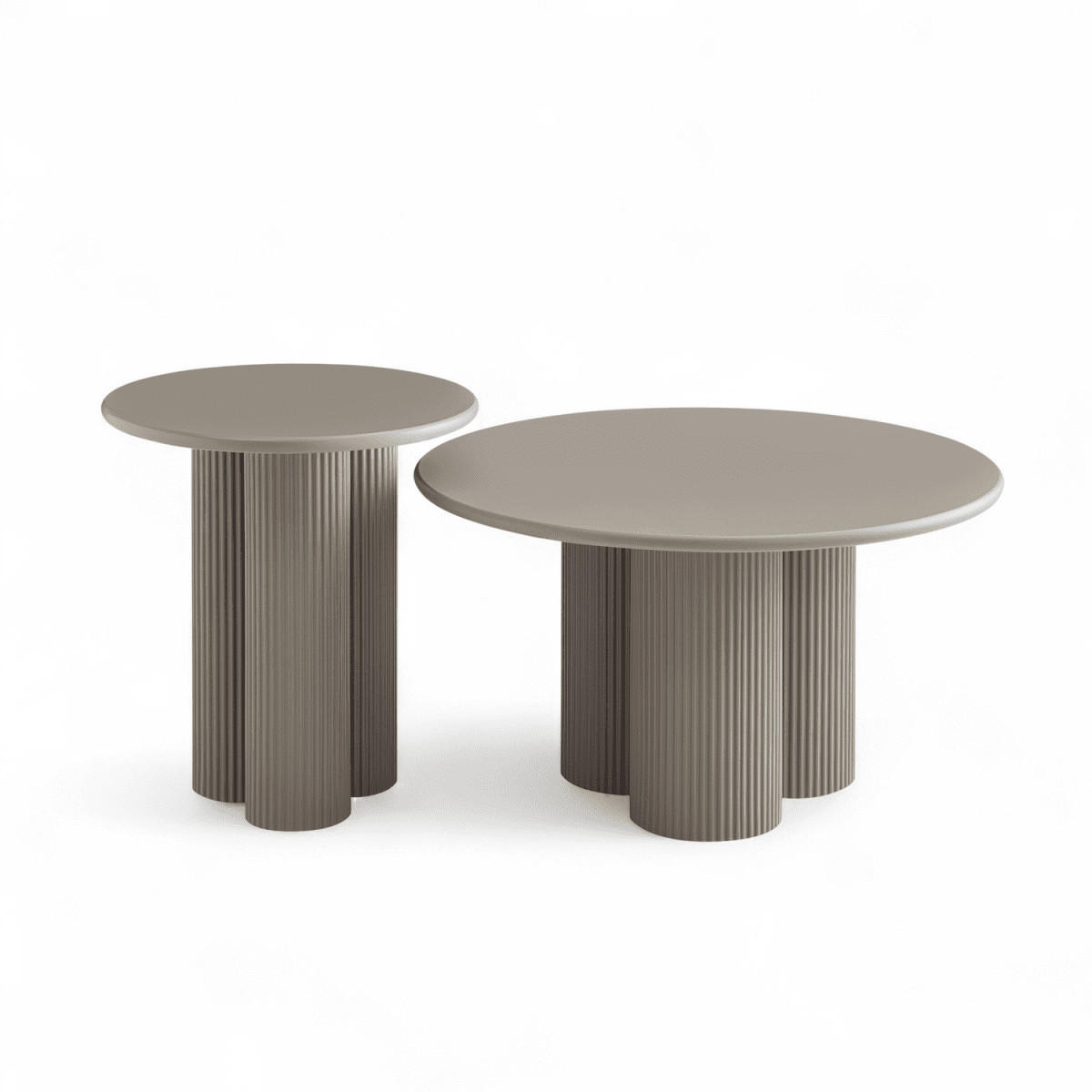 COUCHTISCHE 2er Set Beige - Beige, Holzwerkstoff (80/80/50cm) - Furnhouse
