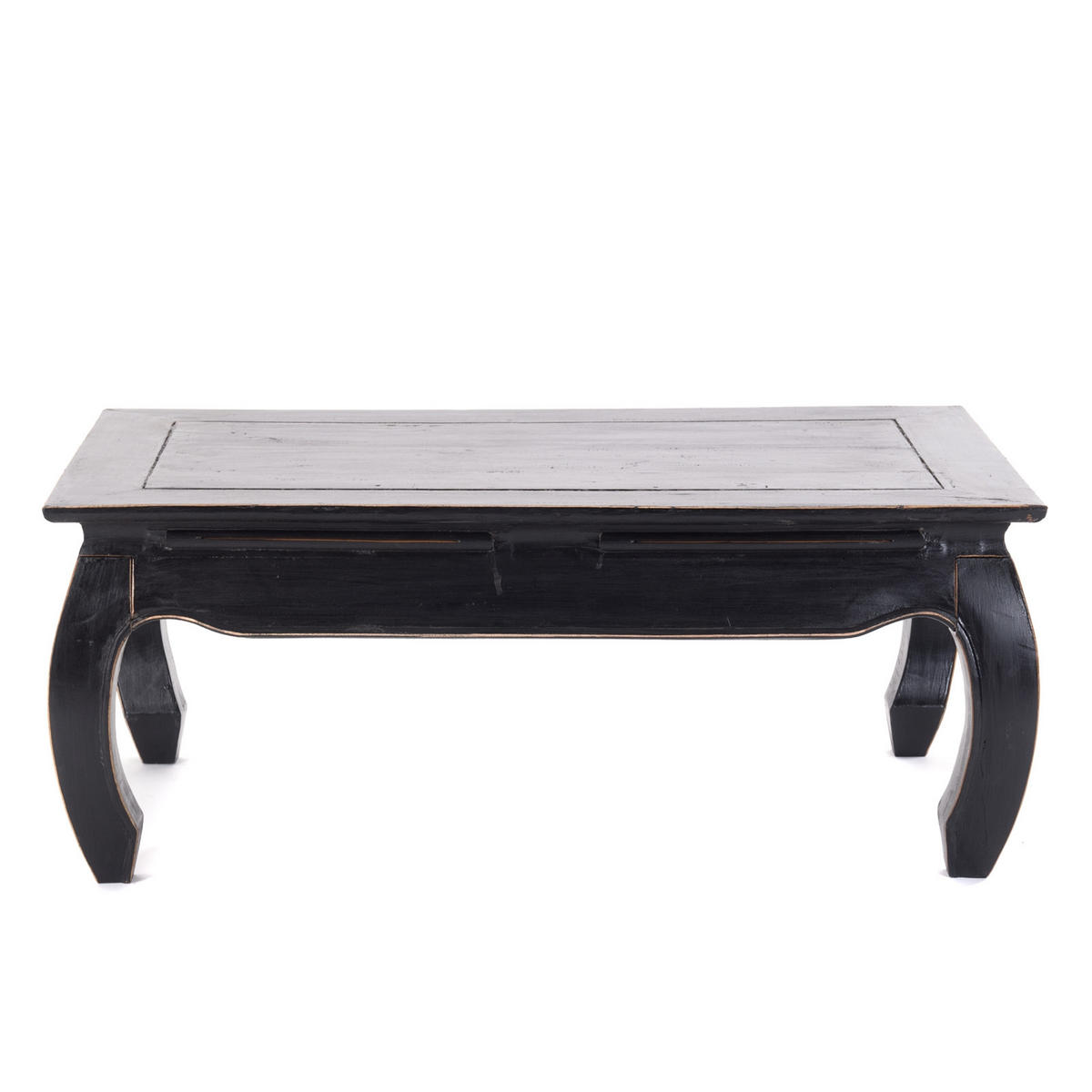 OPIUMTISCH EAST 100 Mahagoni Recyclingholz massiv 09 voodoo - schwarz - Schwarz, Holz (60/100/41cm) - DESIGN DELIGHTS