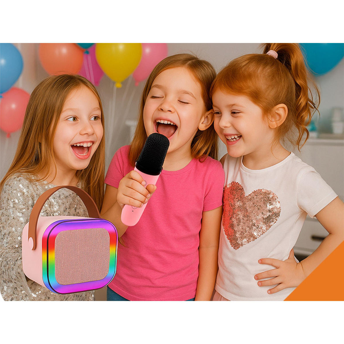KARAOKE SPAß für Kinder - Rosa, Kunststoff (10/10cm) - KRUMAD