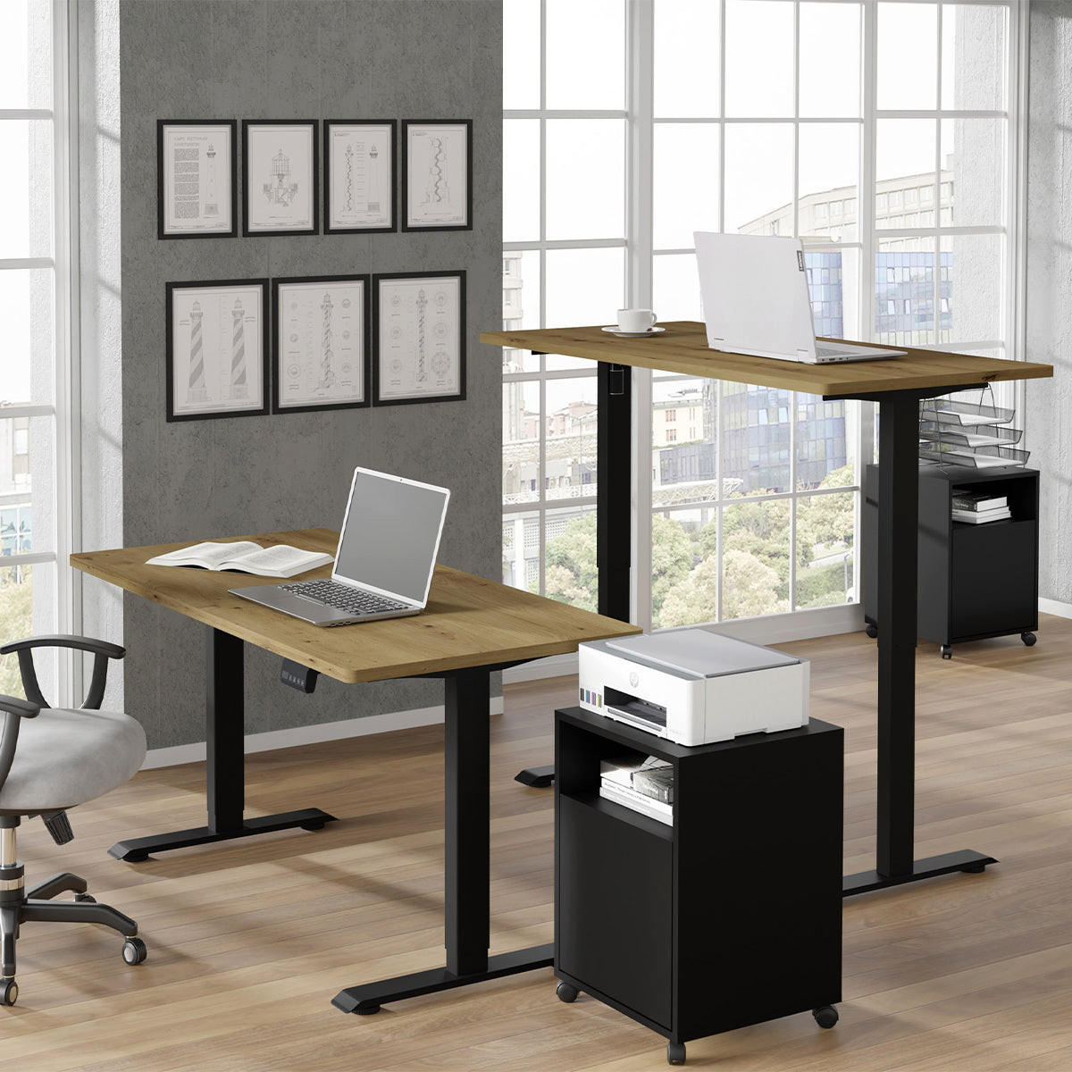 PISAĆI STOL Ergo Drvo i crno - crna/smeđa, drvni materijal (140/70/73cm) - Petits-meubles