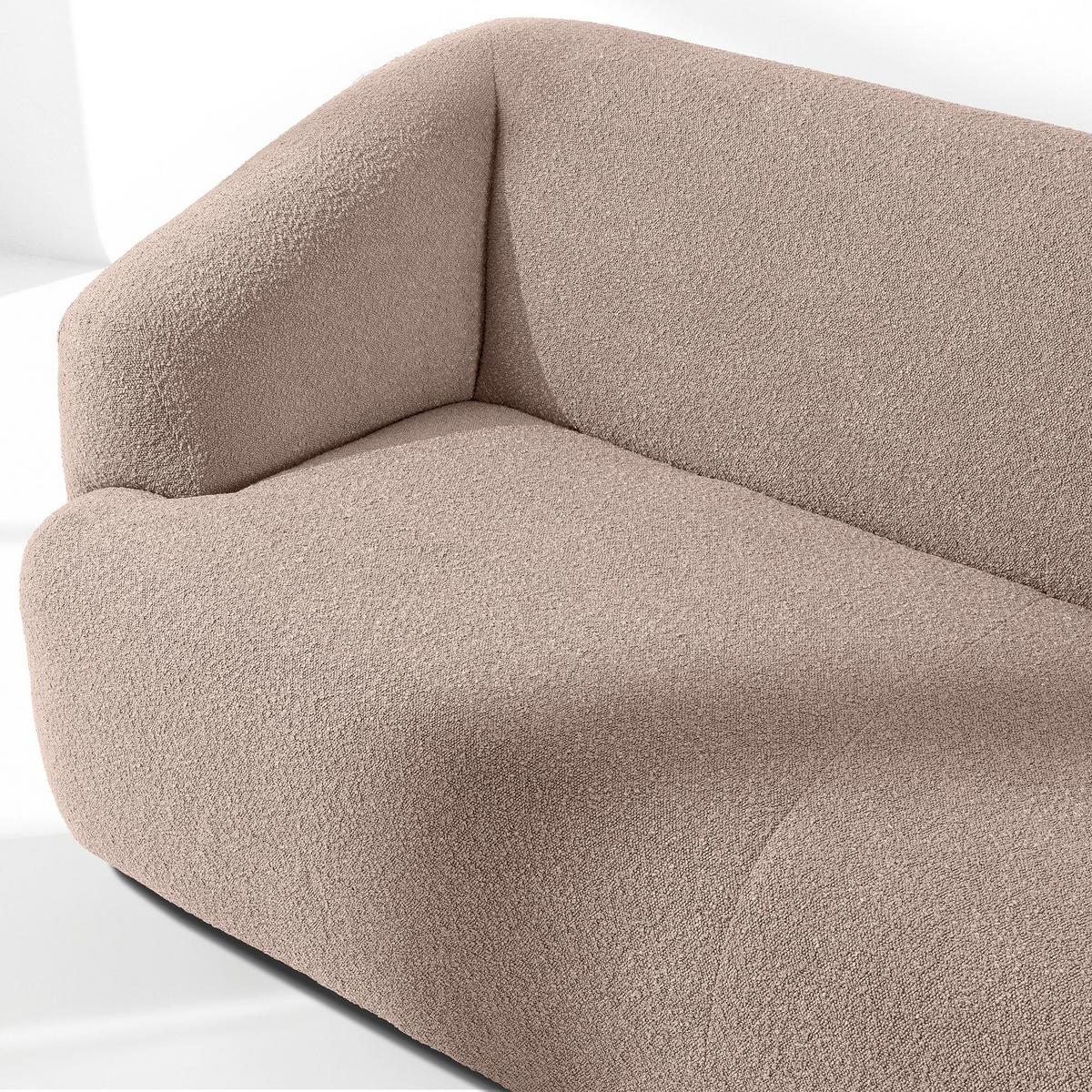 EINZELSOFA VIRA, Rosa, Bouclé - Pink/Schwarz, Holz/Holzwerkstoff (210/84/100cm) - KONSIMO®
