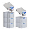 EUROBOX 5x Nextgen Color Mit Auflagedeckel 32x40x60cm Griffe Blau Geschlossen - Blau, Kunststoff (40/32/60cm) - PROREGAL