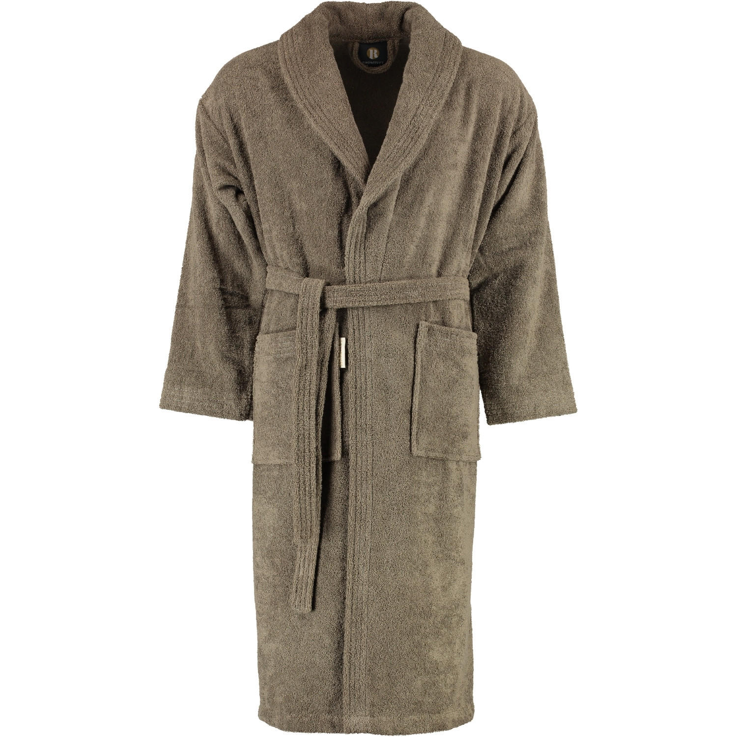 BADEMANTEL UNISEX SCHALKRAGEN SIR & LADY TAUPE - 58 - Braun, Textil (Mnull) - Rhomtuft