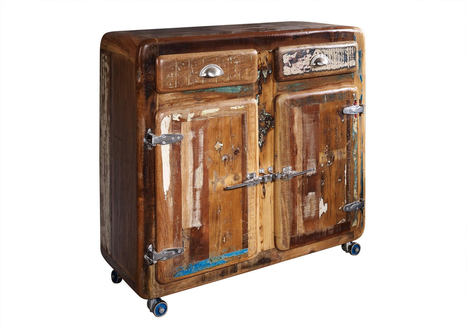 KOMMODE Altholz 90x40x90 mehrfarbig lackiert FREEZY #37 - Multicolor, Holz (90/90/40cm) - Massivmoebel24