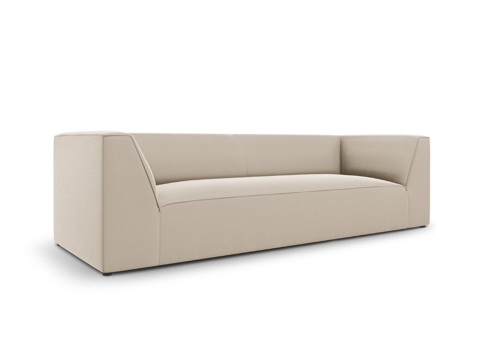 SOFA Ruby aus Samt beige 3 Sitzplätze - Beige, Textil (93/69/232cm) - Micadoni