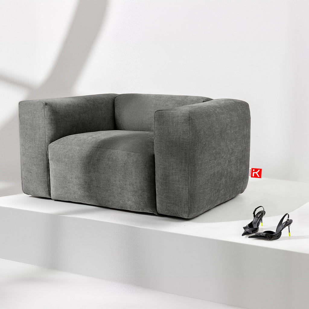Thumbnail - Konsimo® Sessel, Dunkelgrau, Textil, 1-Sitzer, 130x73x96 cm, Wohnzimmer, Sessel, Polstersessel