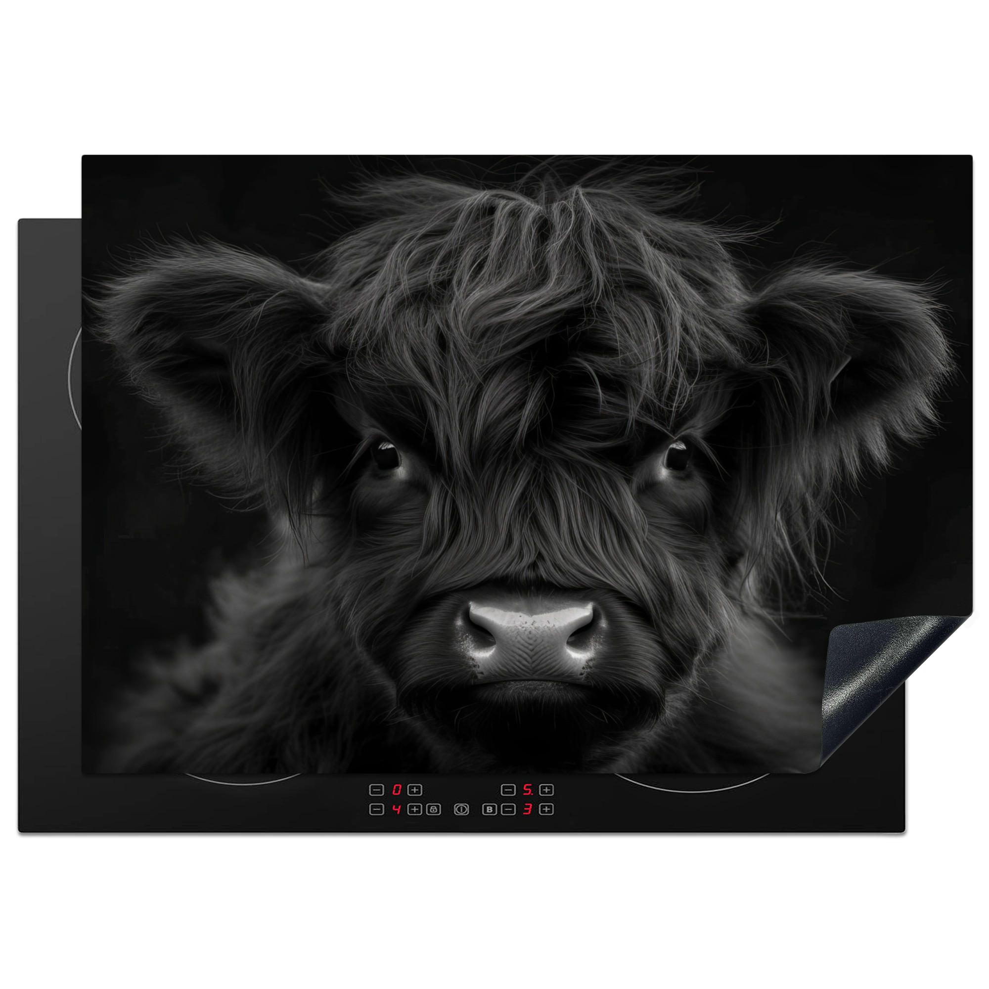 ZAŠČITA ZA INDUKCIJSKO PLOŠČO Višinsko govedo 75x52 cm cm - črna, umetna masa (75/52/0.2cm) - MuchoWow