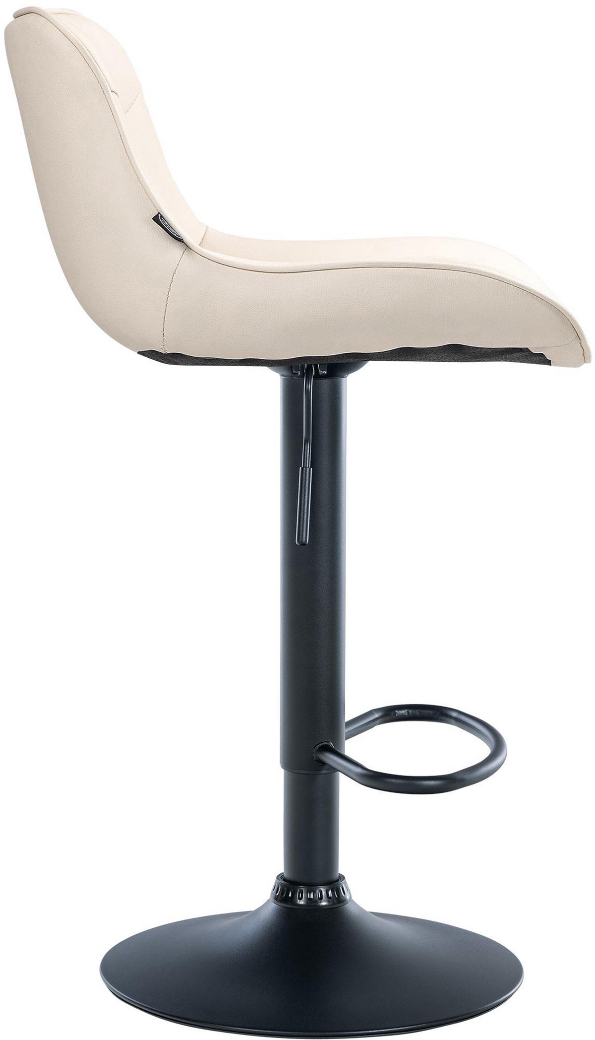 BARHOCKER Vulcano Kunstleder schwarz creme - Creme/Schwarz, Kunststoff/Metall (49/106/51cm) - TPFLiving
