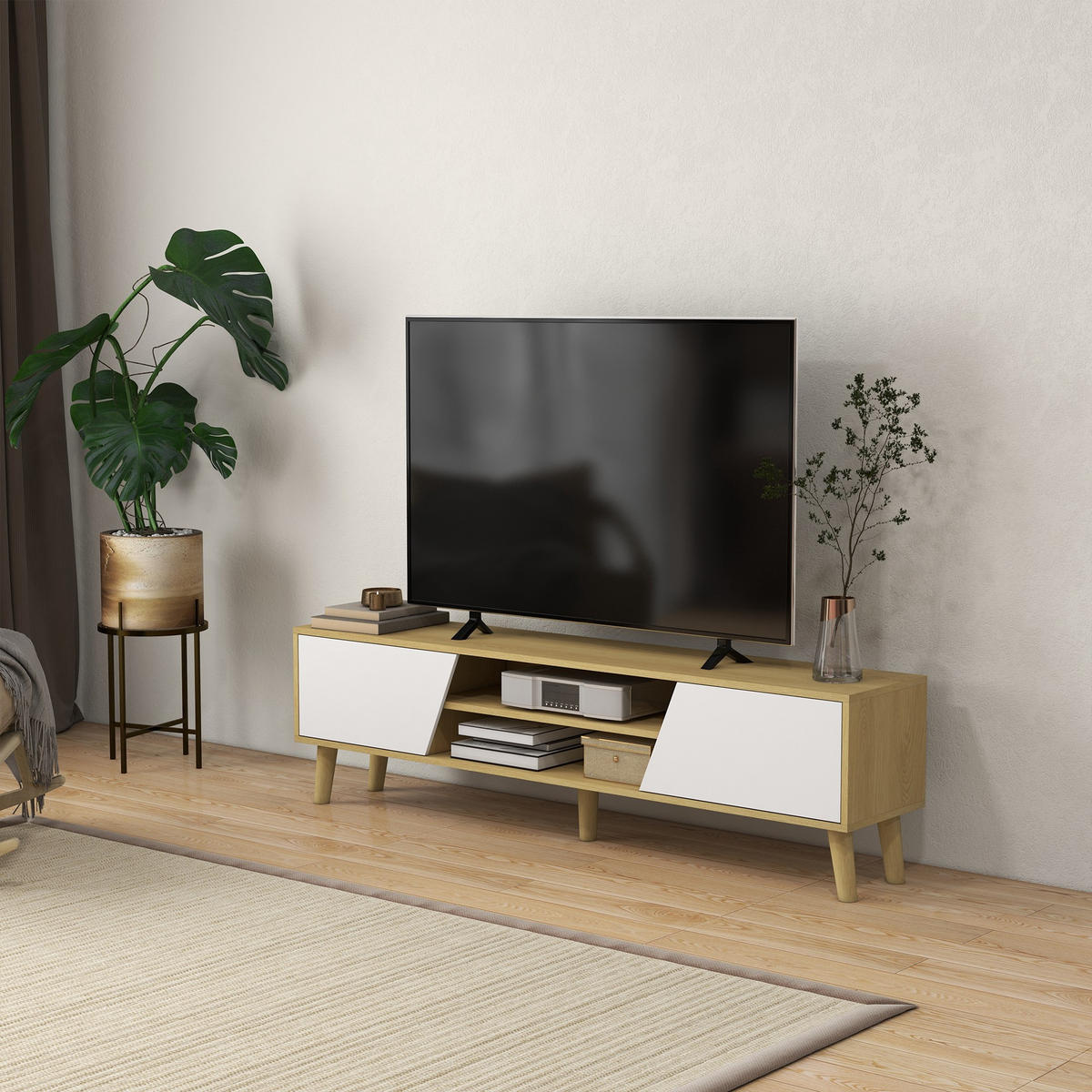 TV-MÖBEL Braun 1 Stück - Braun, Holzwerkstoff (150/42/30cm) - GiPP