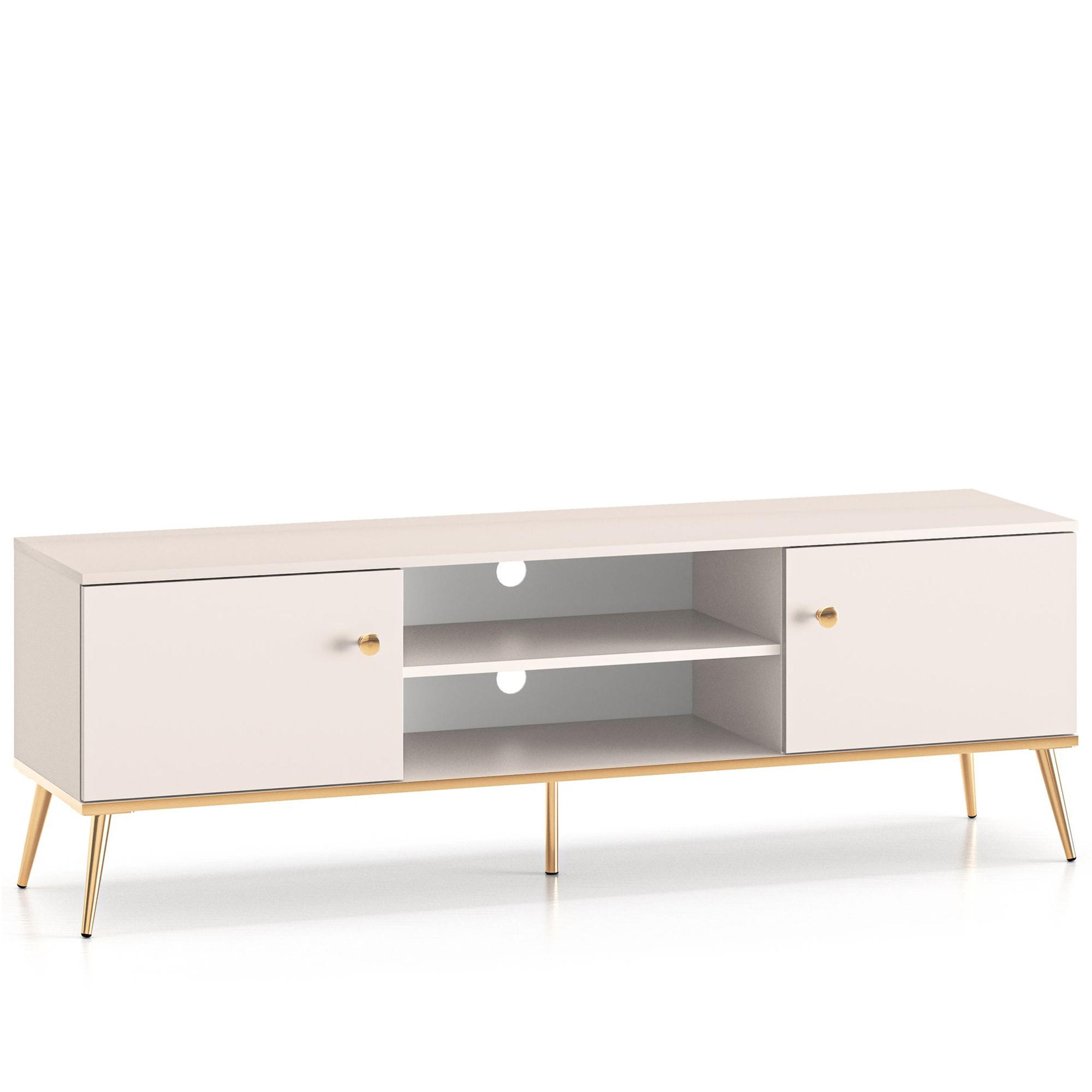 TV-LOWBOARD FRALIA,Creme - Creme, Holzwerkstoff (160/53/40cm) - KONSIMO®