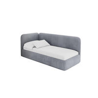 EINZELLBETT Jugendbett mit Bettkasten und Matratze H3/H4, Rechts - ELSY 80x200 Grau - Blaugrau, Holzwerkstoff/Textil (80/200cm) - ALTDECOR