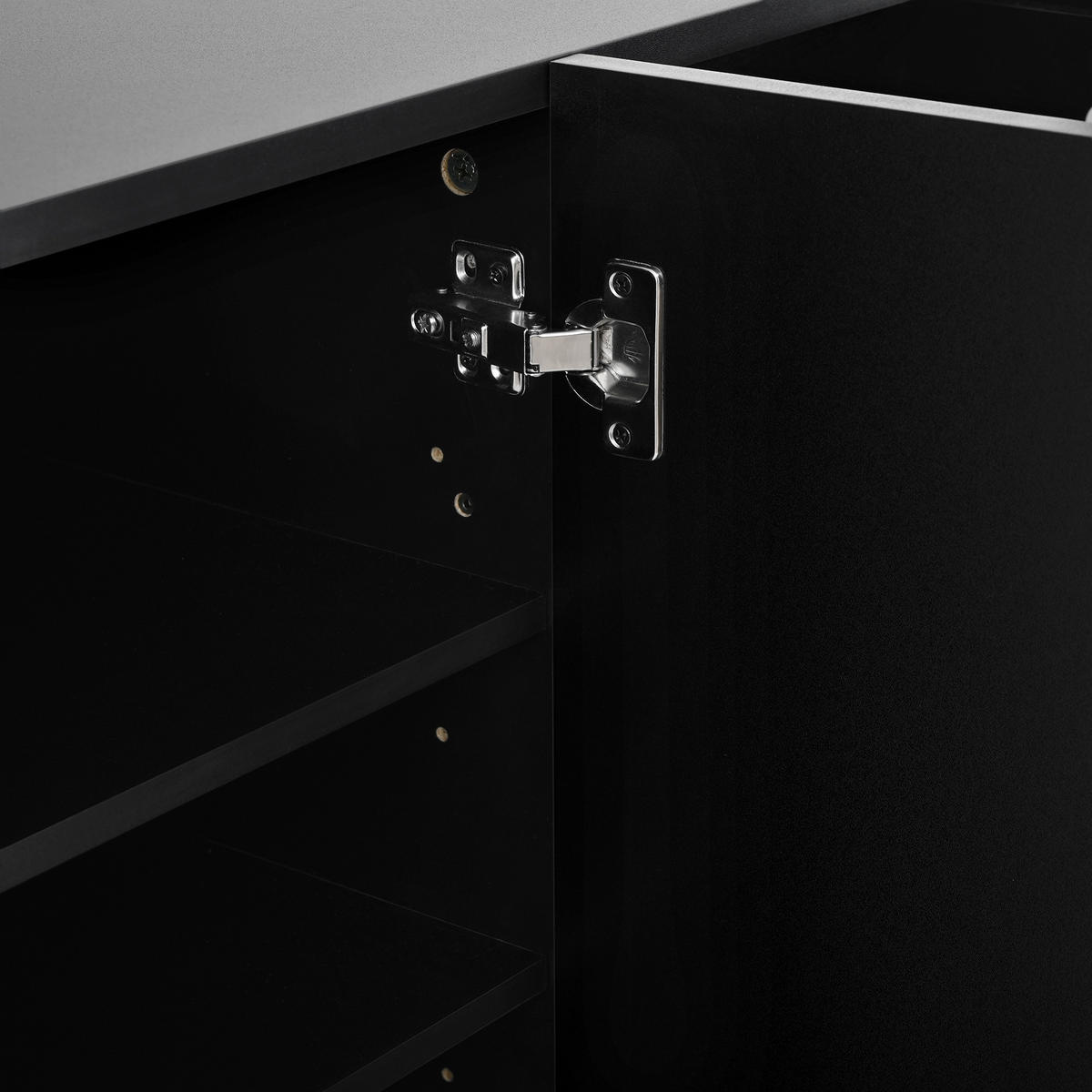 SCHUHSCHRANK aus Spanplatte 105x39,5x100,5cm in Schwarz mit LED-Beleuchtung - Schwarz, Holzwerkstoff (105/100.5/39.5cm) - Modfu