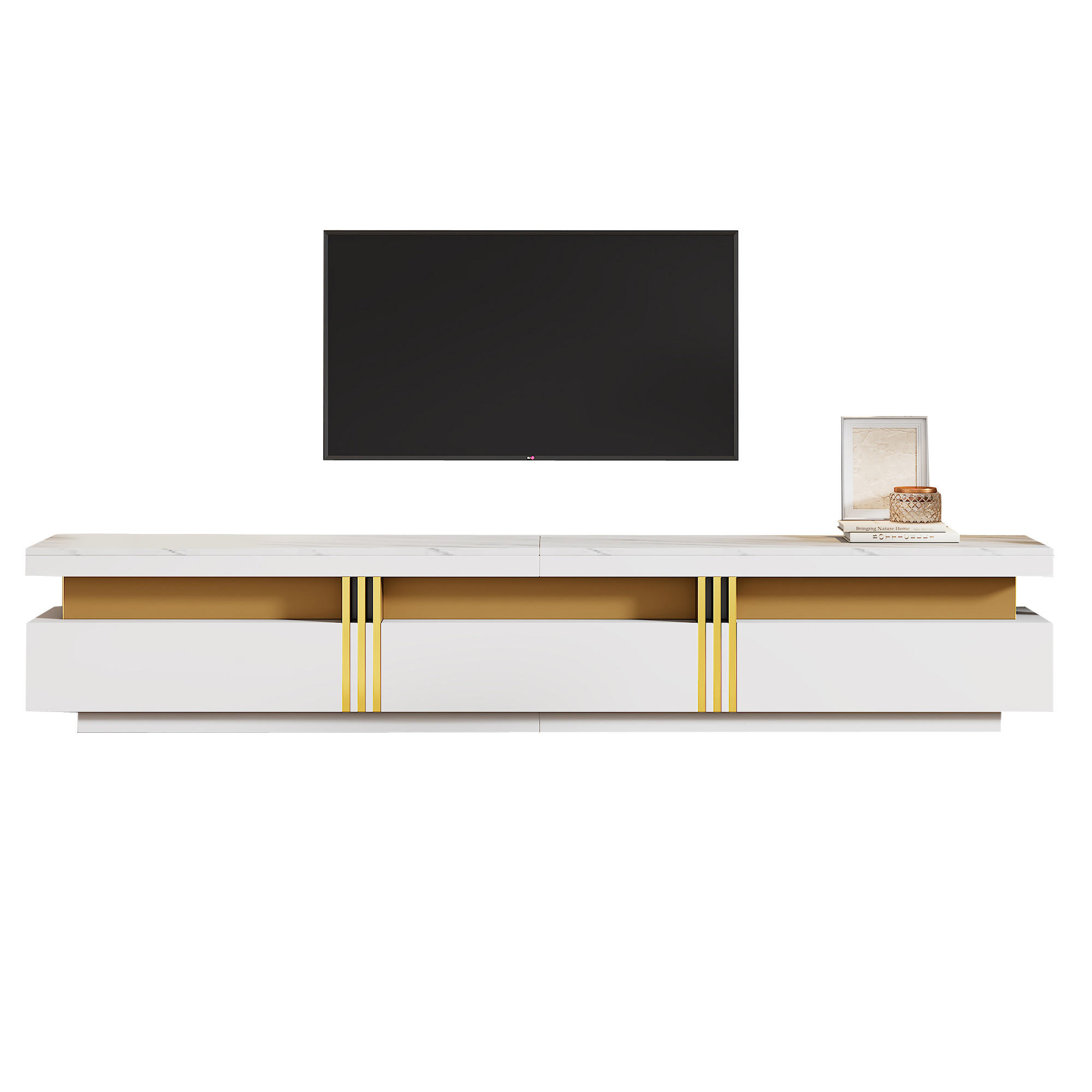 Flieks Tv-Lowboard Weiß 200x42x40 cm