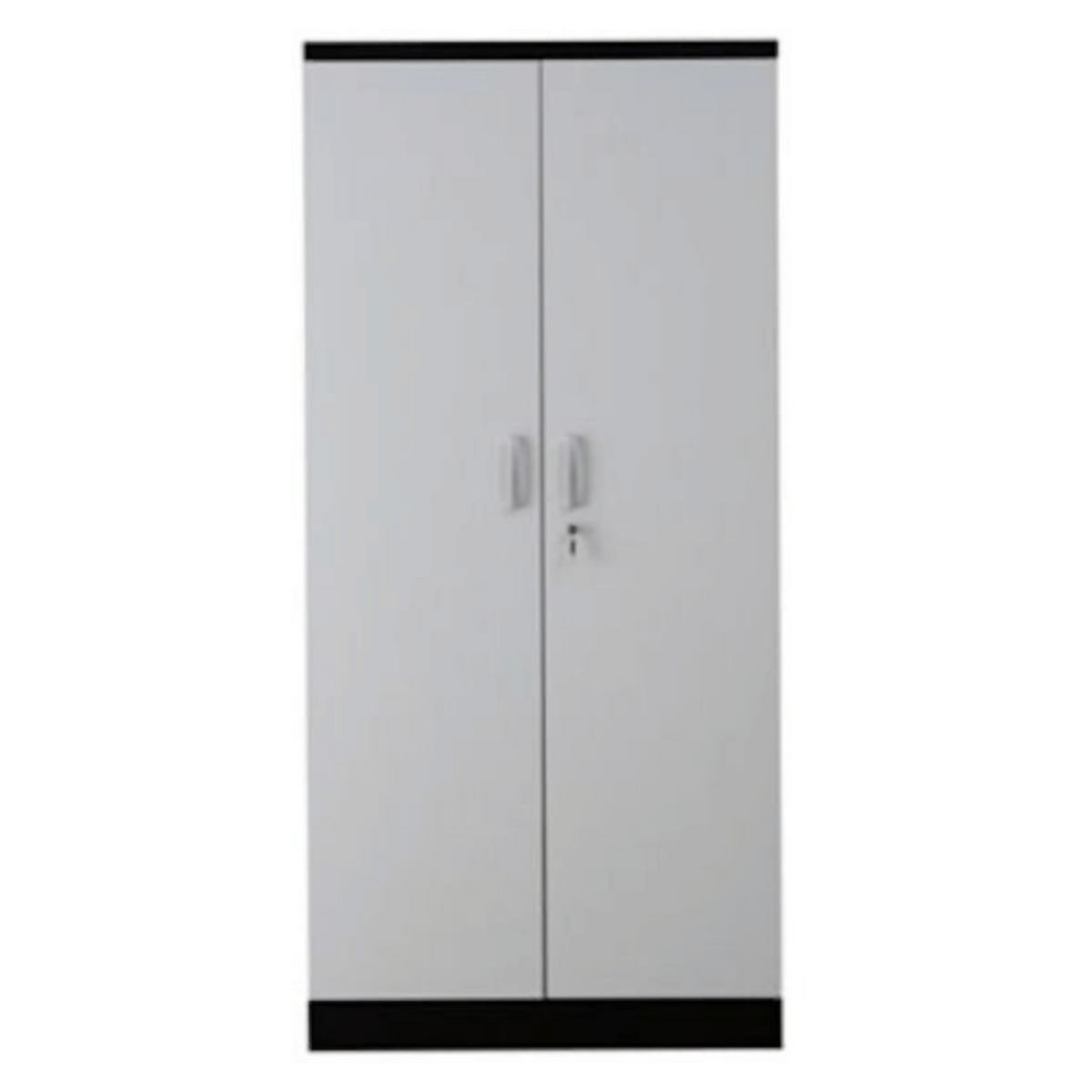 AKTENSCHRANK Beetle 4 Fachböden 195x92x42 cm Schwarz & Grau - Grau, Metall (92/195/42cm)