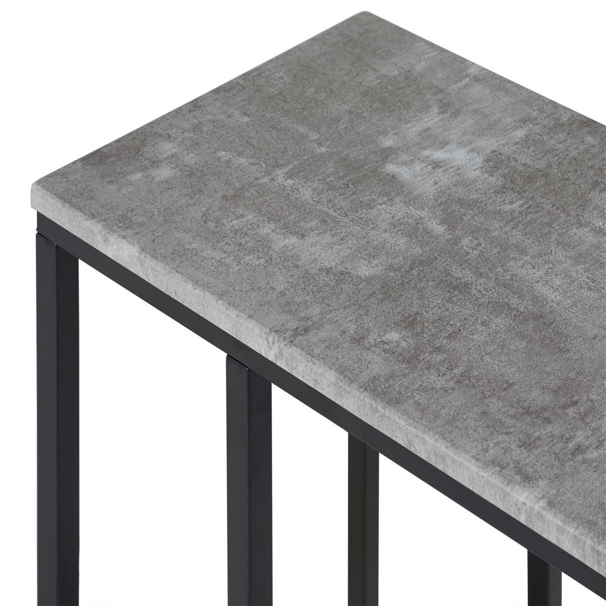 BEISTELLTISCH DEBORA - Schwarz/Grau, Holzwerkstoff (26/46/61cm) - IDIMEX